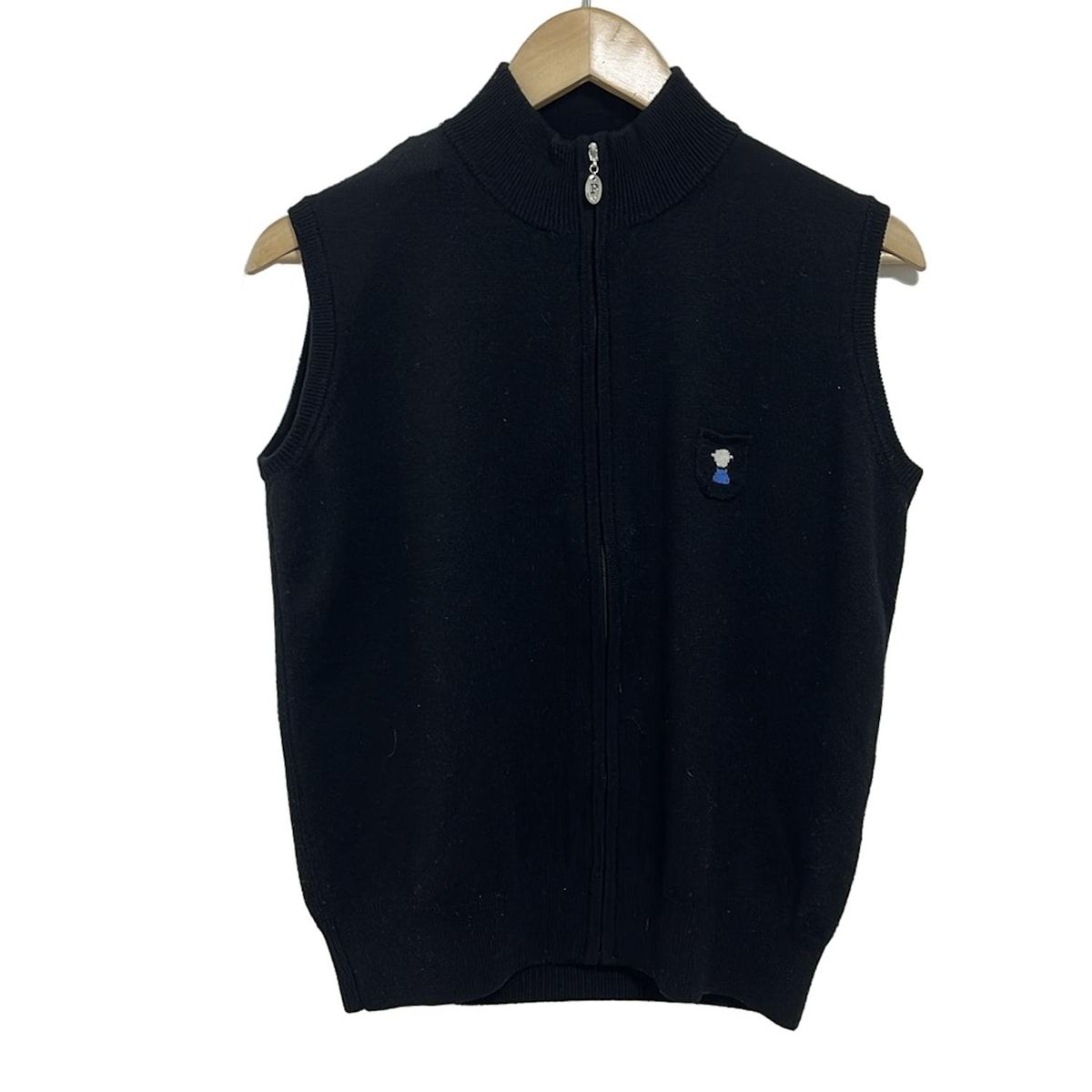 PICONE ピッコーネ ベスト サイズ2 M レディース 黒 ジップアップ ニット