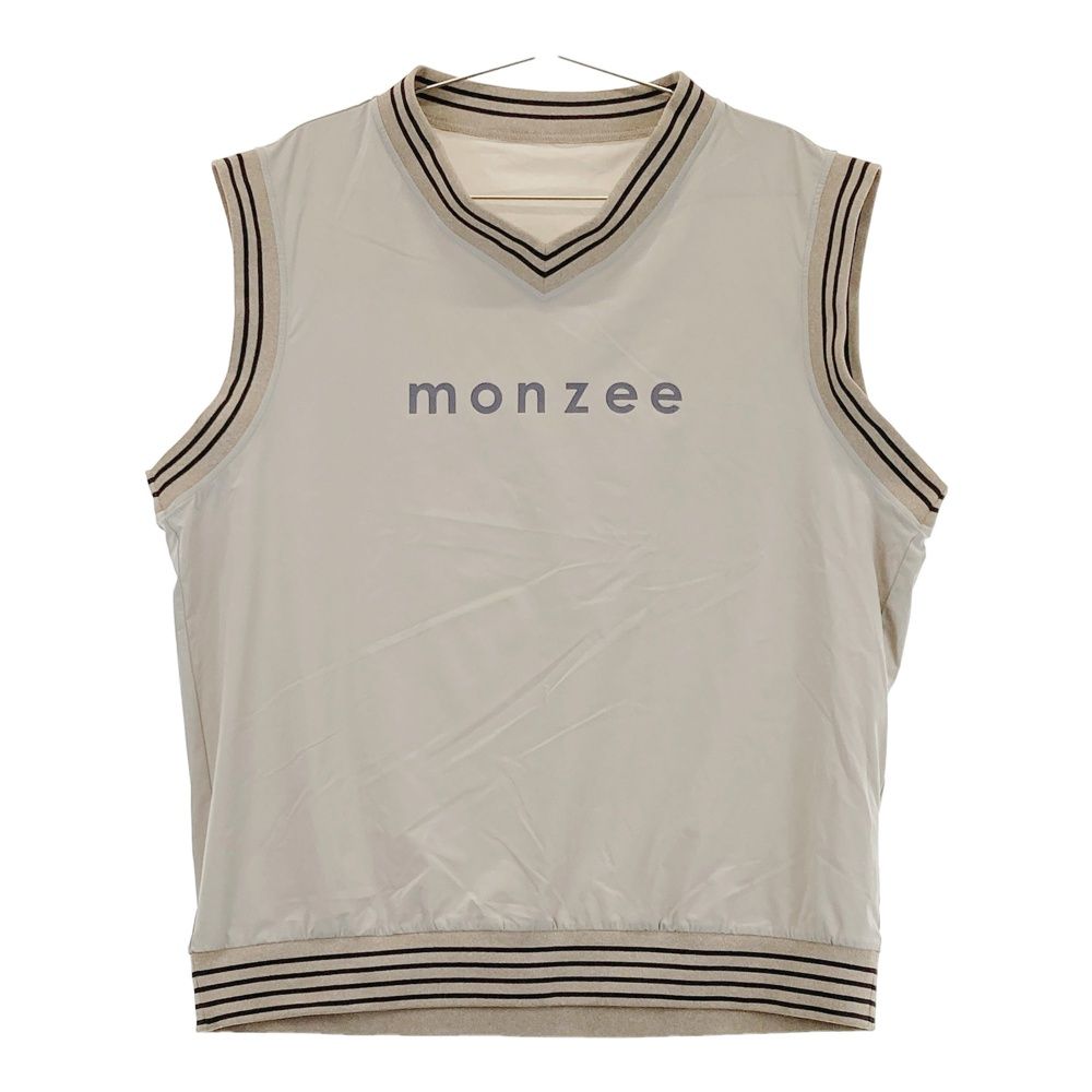 サイズ L MONZEE モンジー ロゴ入り ナイロンベスト ベージュ系 240101561915 ゴルフウェア メンズ ストスト