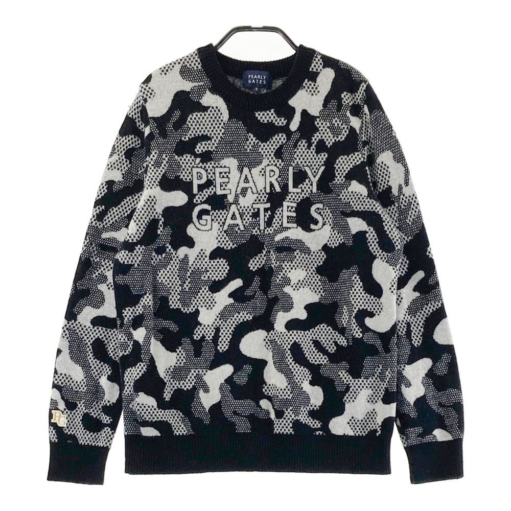 サイズ 0 PEARLY GATES パーリーゲイツ カシミヤ混ニットセーター 総柄 ブラック系 241003000604 ゴルフウェア レディース ストスト