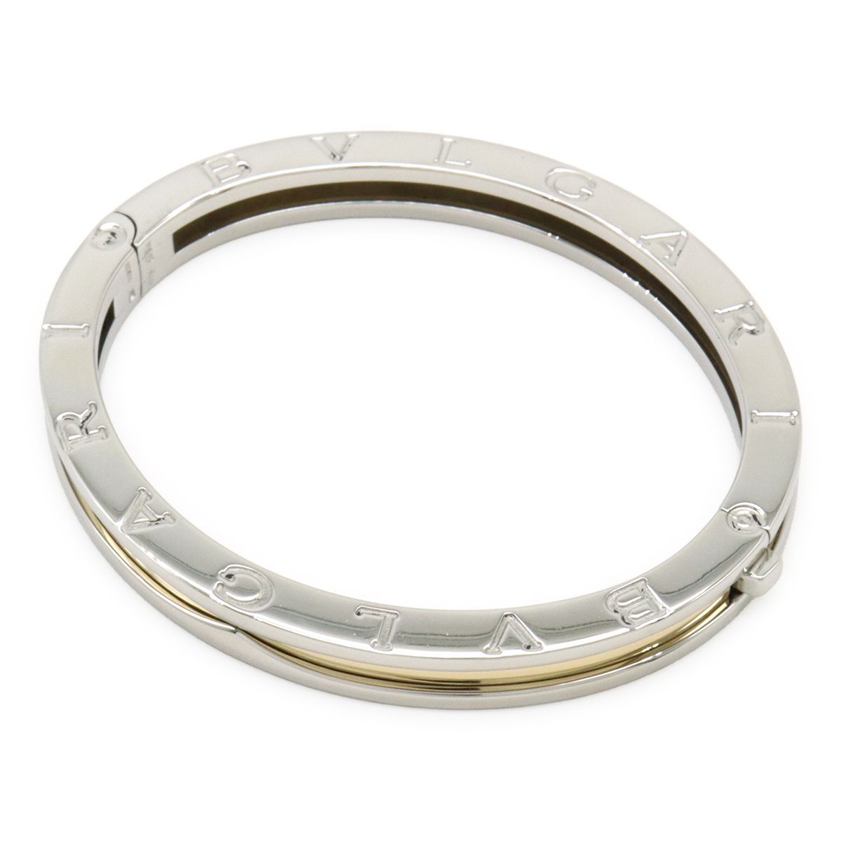 BVLGARI ブルガリ B.zero 1 B-zero ビーゼロワン バングル ブレスレット SS ステンレススチール K 18 YG イエローゴールド SM
