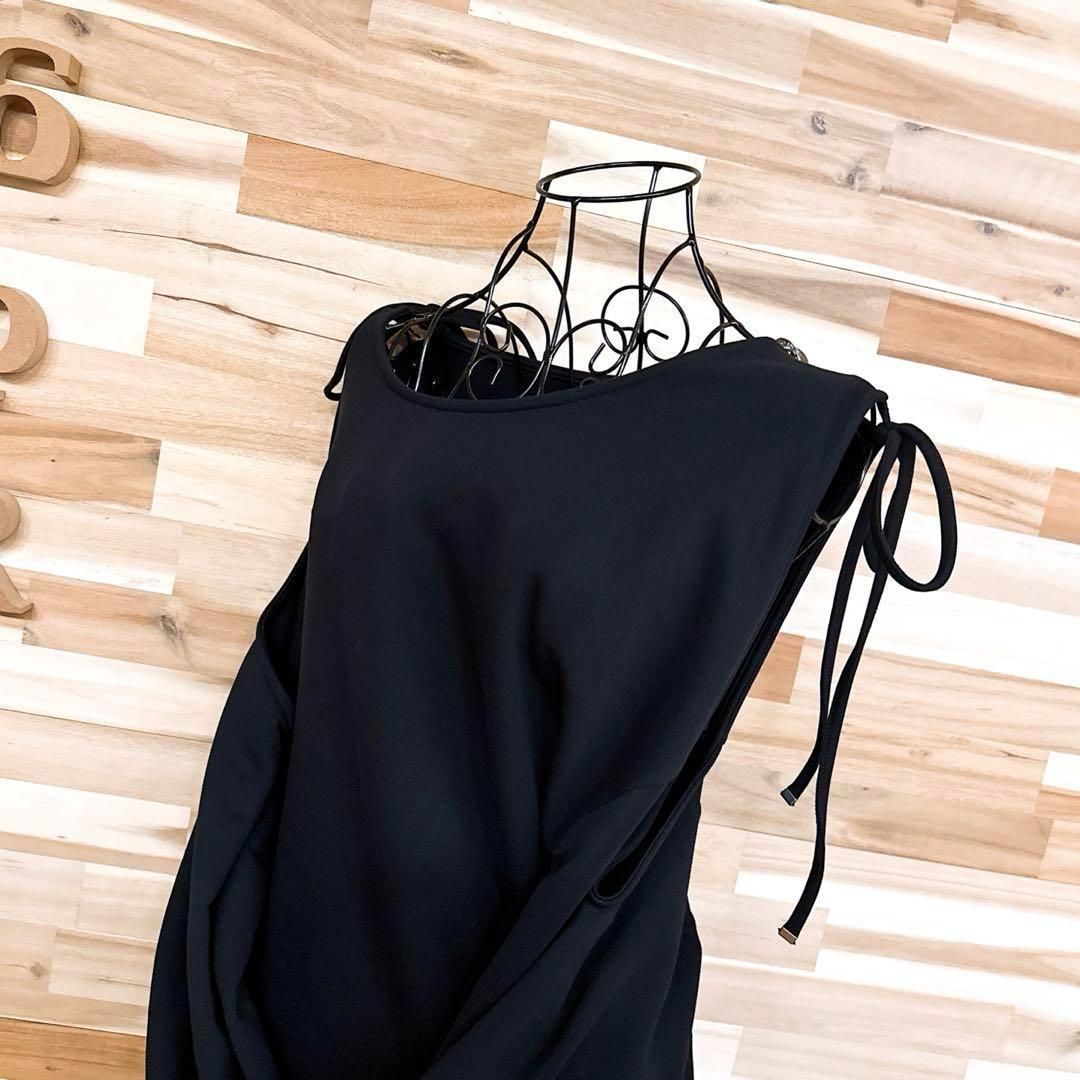 ディーゼル オープンショルダー アシンメトリー ロング ワンピース L黒