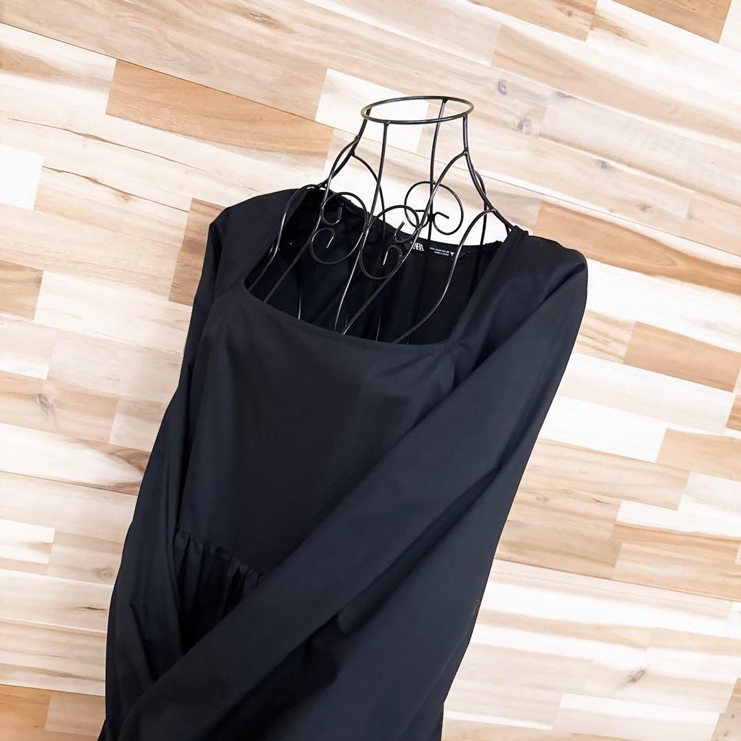 未使用【ザラ】ノースリーブ カットアウト ロング ワンピース プリーツ M 黒 未使用【ザラ】ノースリーブ カットアウト ロング ワンピース プリーツ