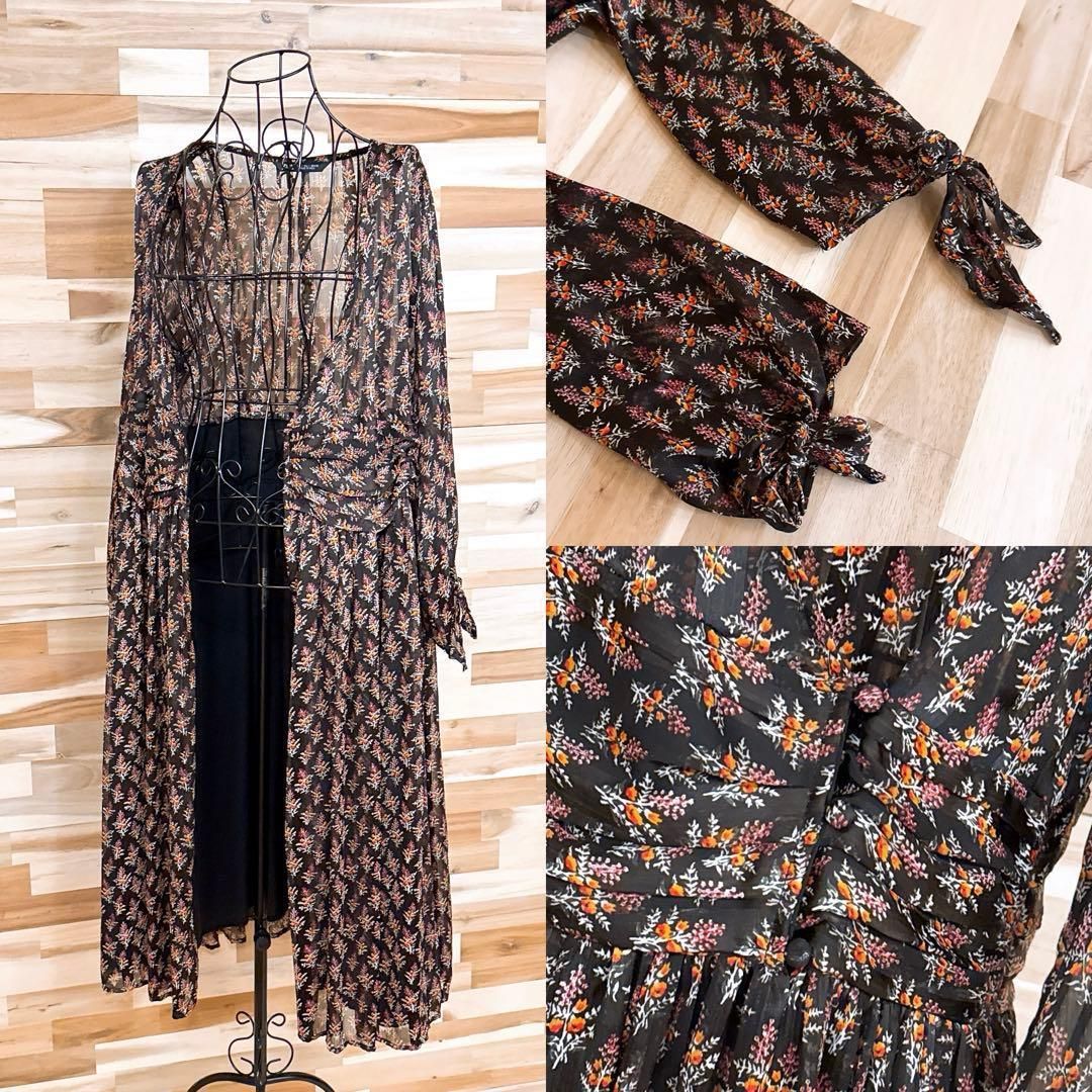 ワンピース 花柄ストライプ