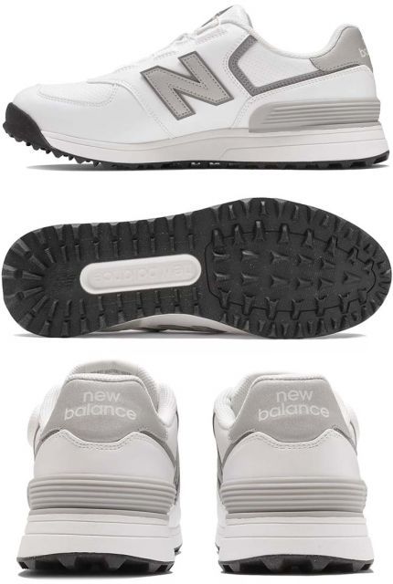New Balance 574 ゴルフシュ ゴルフ ーズ BOA グレー✖️ホワイト26.5