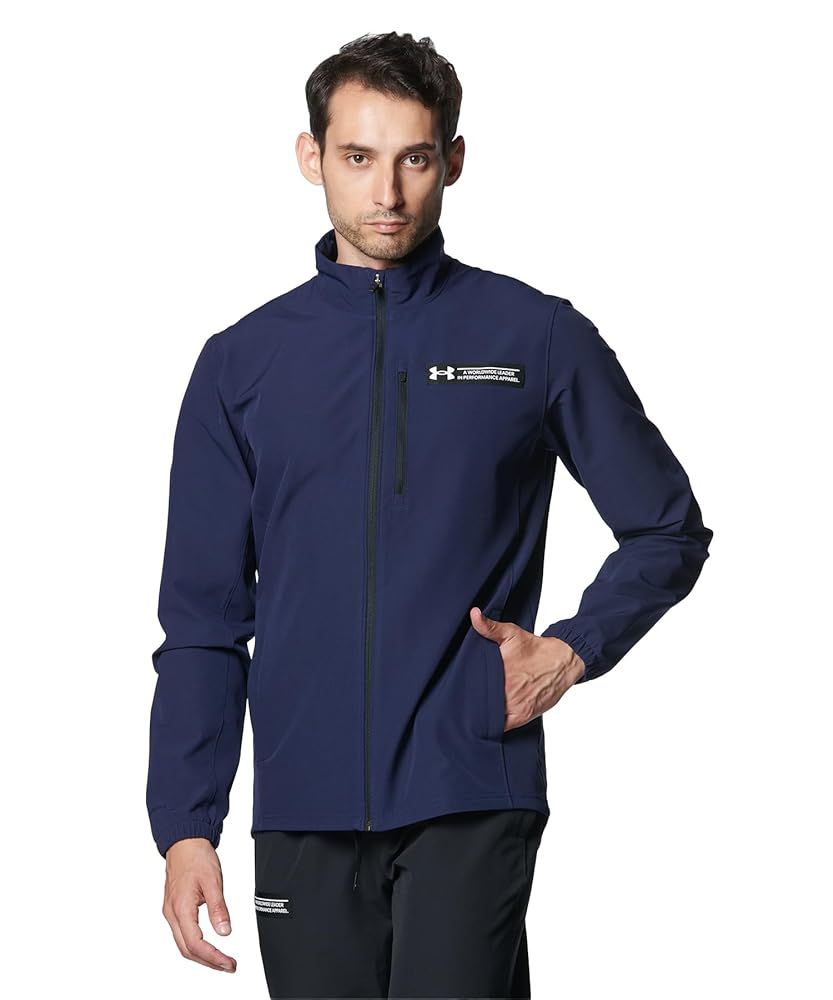 アンダーアーマー UA BRUSHED WOVEN FZ Non HD Midnight Navy XXL