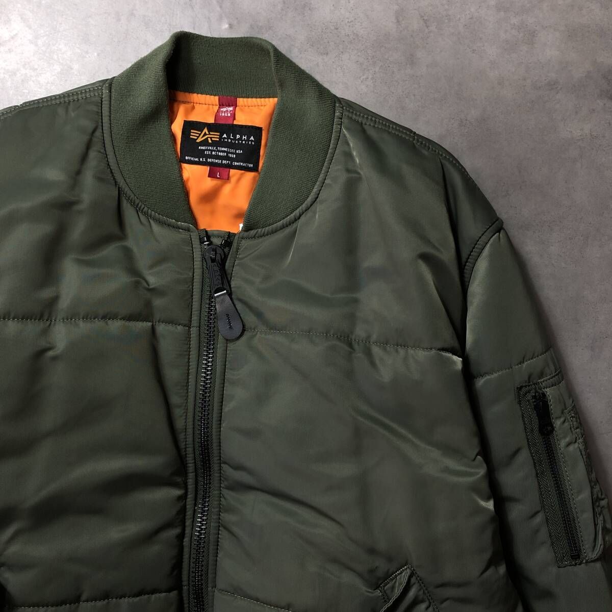 GQ4077 ALPHA monkey time別注 MA-1 フライトジャケット L オリーブ系 定価39 380円 TA1635-9003 アルファ モンキータイム