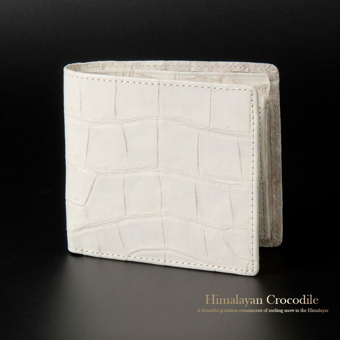 ヒマラヤ クロコダイル 二つ折り財布 一枚革仕立て RODANIA ロダニア 開運 金運 皮革 財布 特選