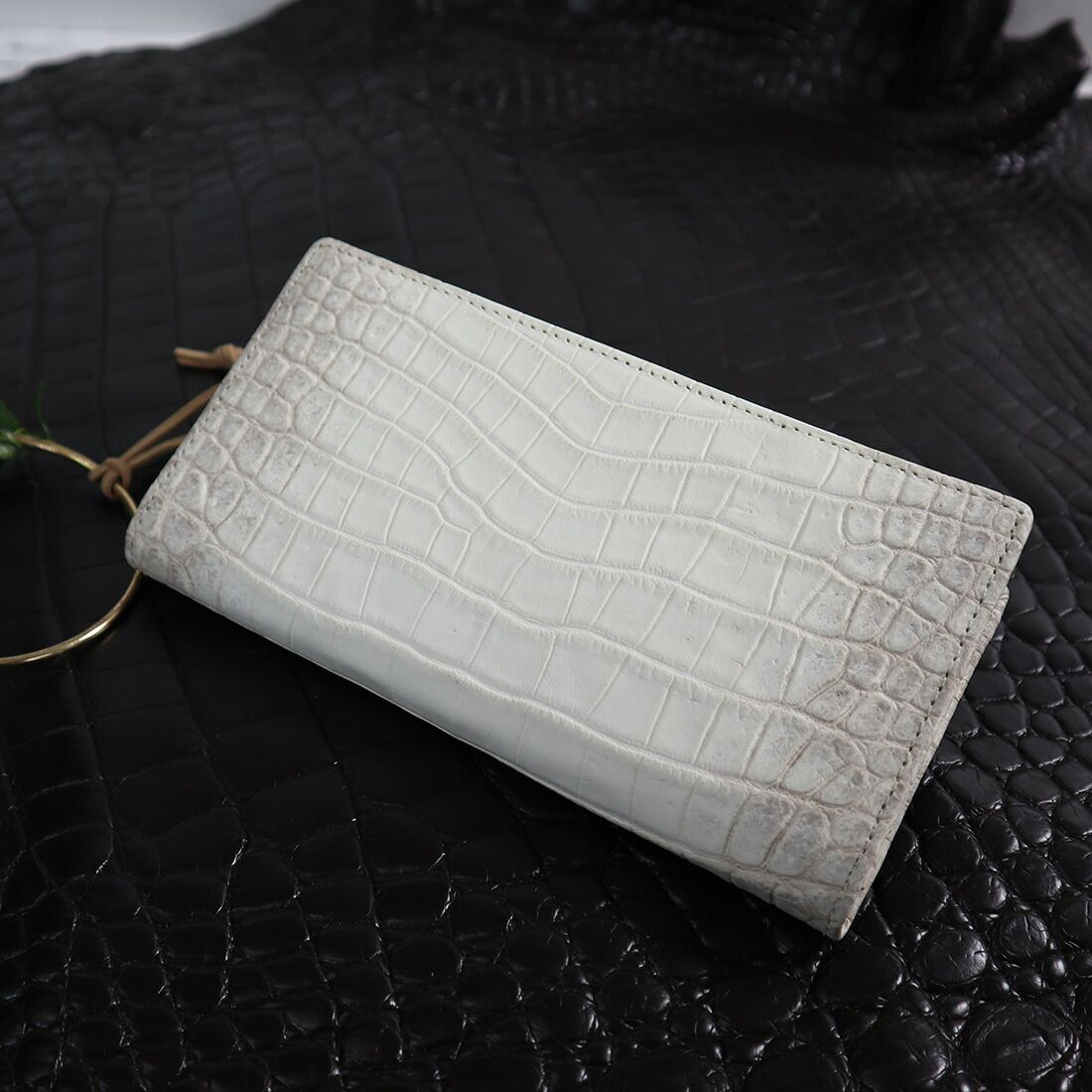 ヒマラヤ クロコダイル 長財布 一枚革仕立て RODANIA ロダニア 開運 金運 皮革 財布 特選