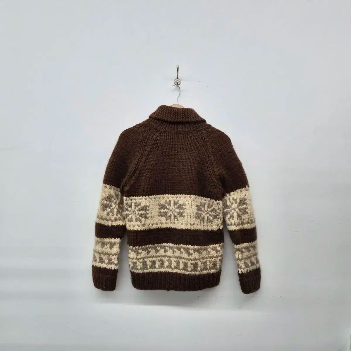 ヴィンテージ ブラウン カウチン ニット ジップアップ コレクション