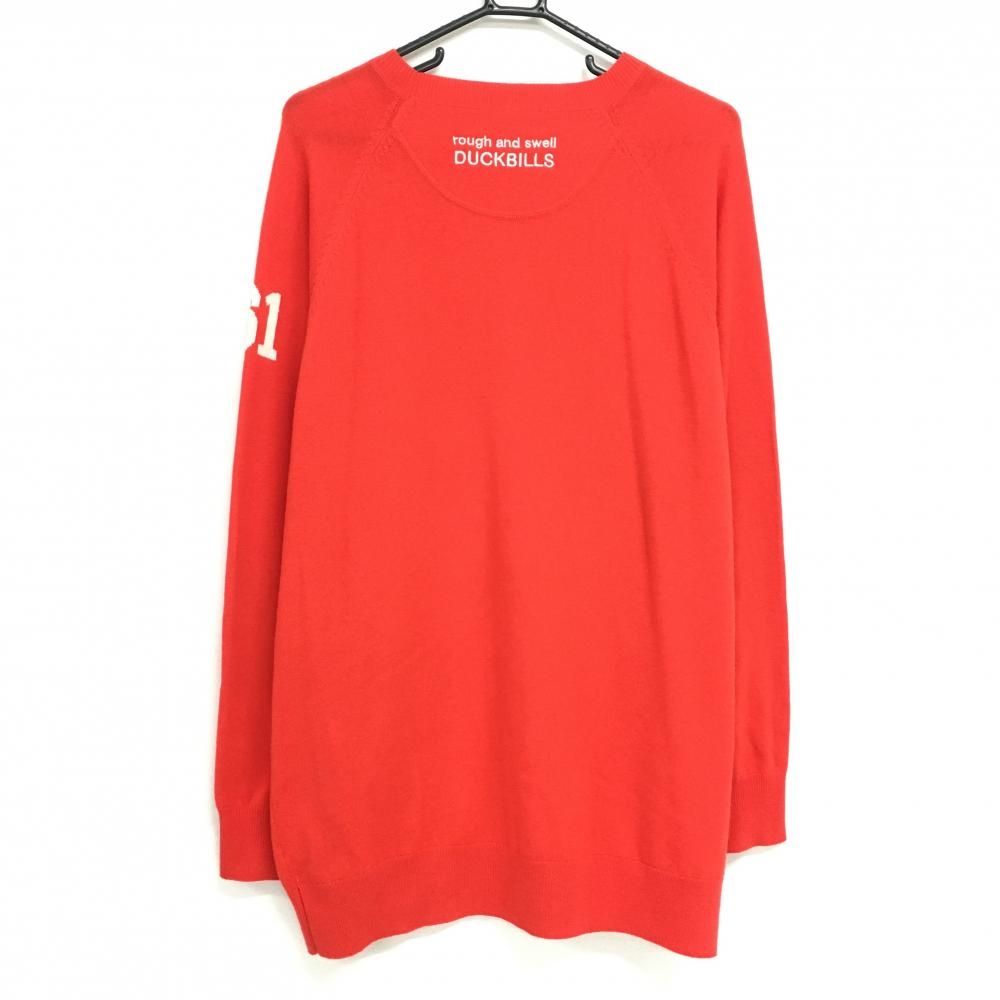 【新品未使用品】ラフアンドスウェル セーターレッド サイズＬ サイズ：L ROUGH&SWELL ラフアンドスウェル カシミヤ Vネック ニット
