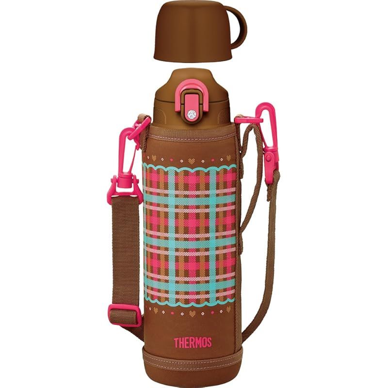 彡サーモス 真空断熱 2WAYボトル 1.03L 1.0L チェックブラウン FHO-1000WF CHBR