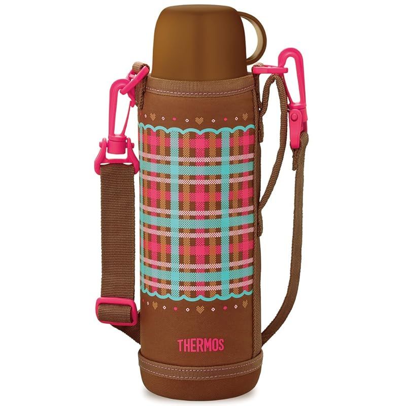 彡サーモス 真空断熱 2WAYボトル 1.03L 1.0L チェックブラウン FHO-1000WF CHBR