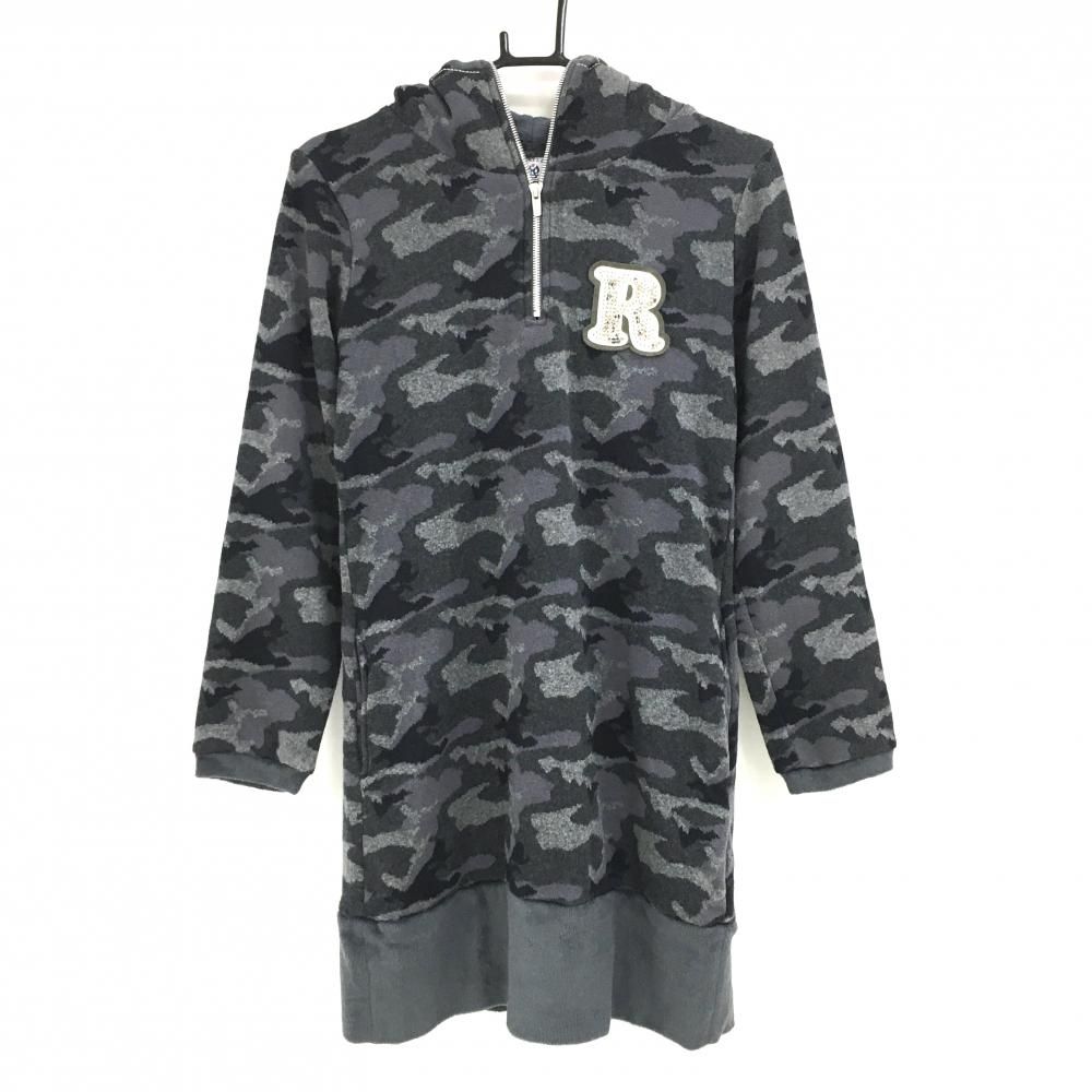 美品】ラッセルノ フード付ワンピース グレー カモフラ 微起毛