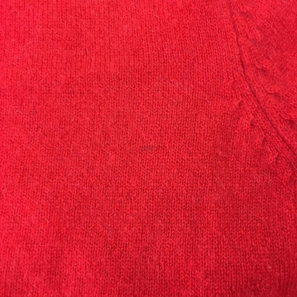  パーリーゲイツ セーター レッド×白 袖ライン カシミヤ100％ ニット レディース 1 M ゴルフウェア PEARLY GATES セーター トレーナー レディースウェア