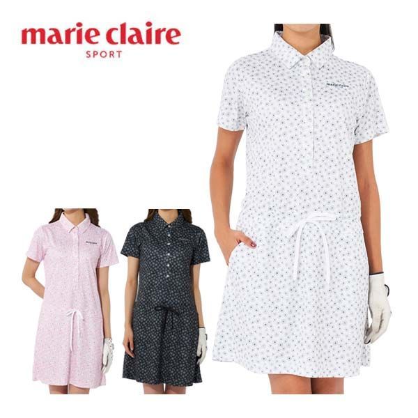 新品，送料無料 マリクレール 小花柄 半袖 ワンピース ゴルフウェア レディース M-LL 714-4002 ワンピース