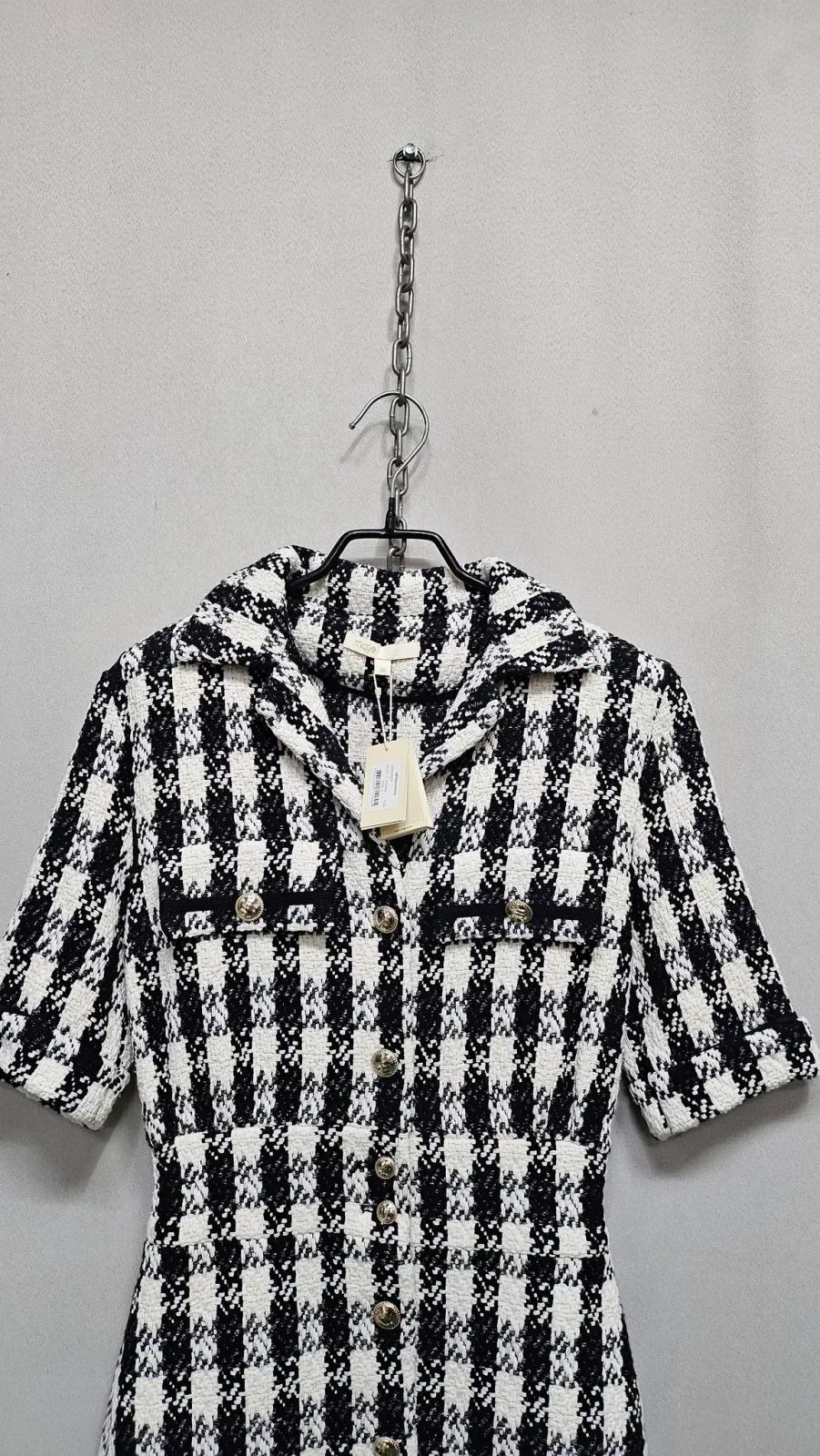 マージュ オープンタイプ ツイード ミニワンピース -ウエスト後ろゴム