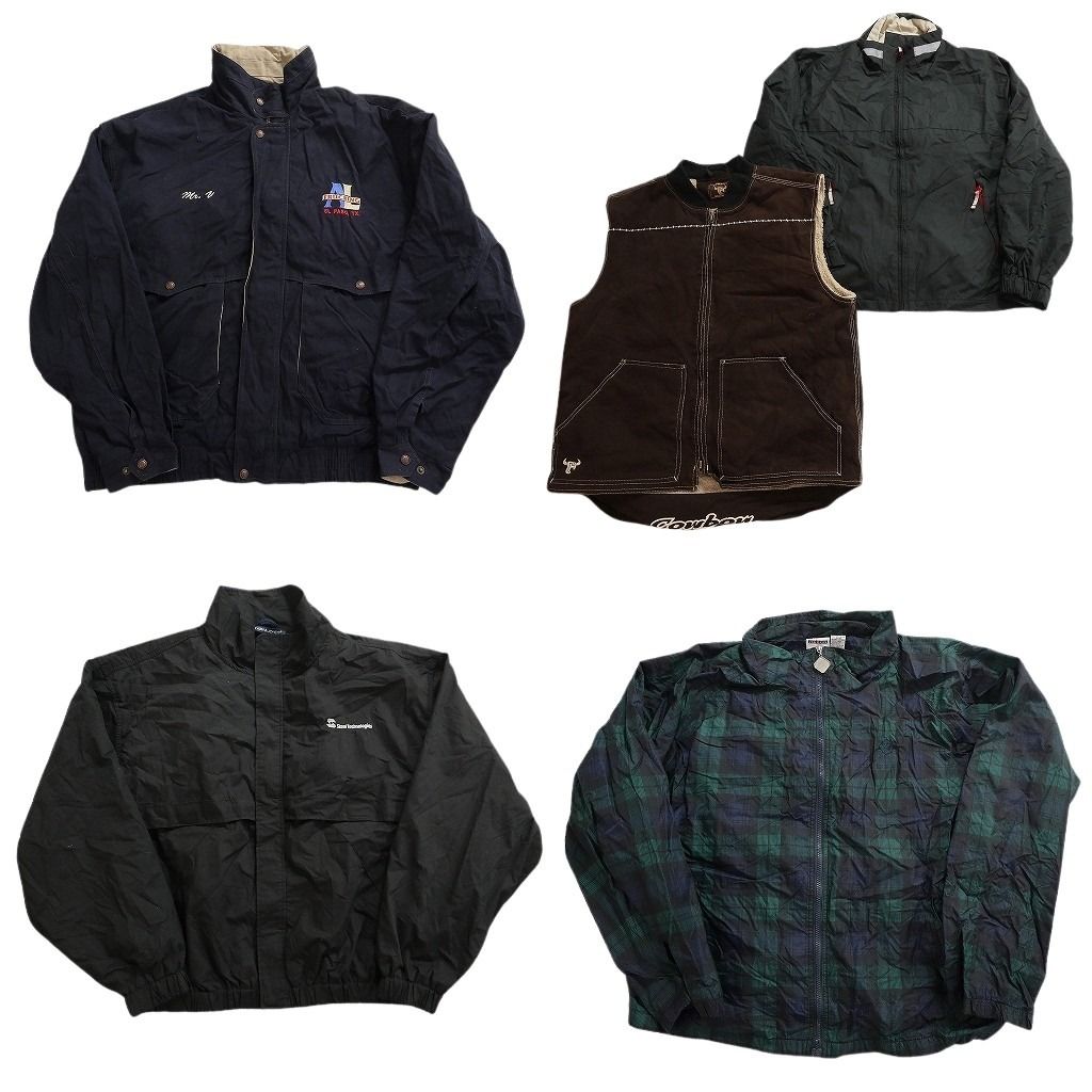 古着卸 まとめ売り ジャケット MIX 5枚セット (メンズ XL ) チェック  