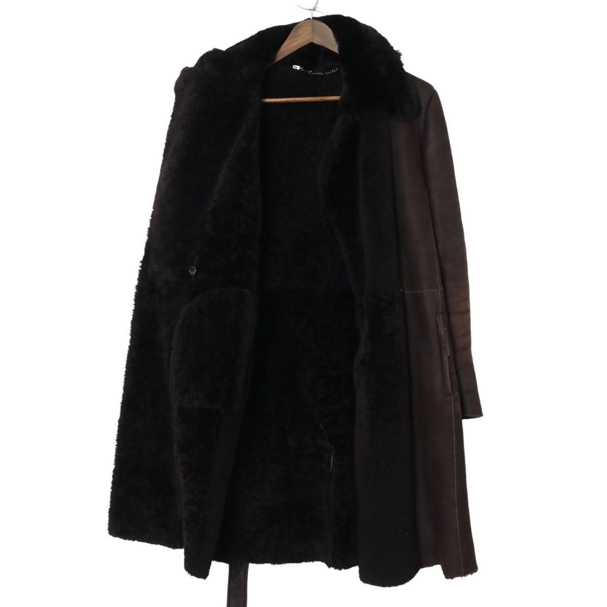高級白タグ】MaxMara マックスマーラ ムートンコート 42 ブラウン