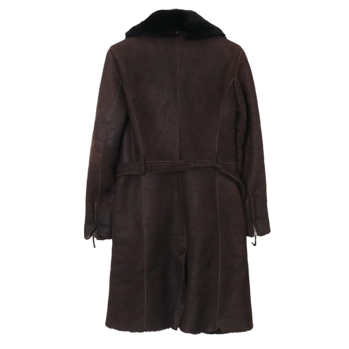 高級白タグ】MaxMara マックスマーラ ムートンコート 42 ブラウン