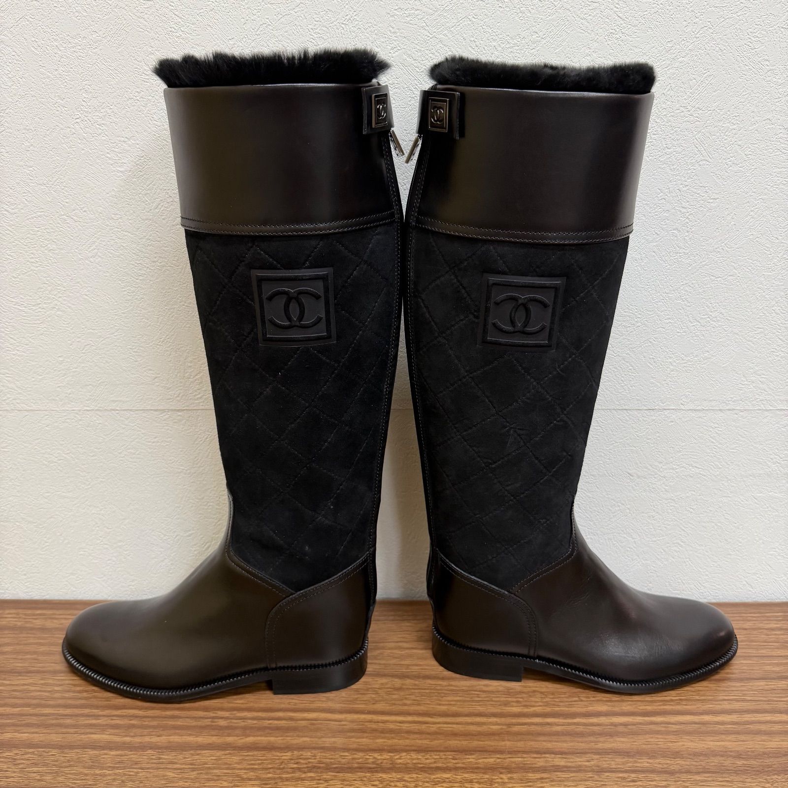 ◎【美品】CHANEL シャネル ロングブーツ ココマーク キルティング
