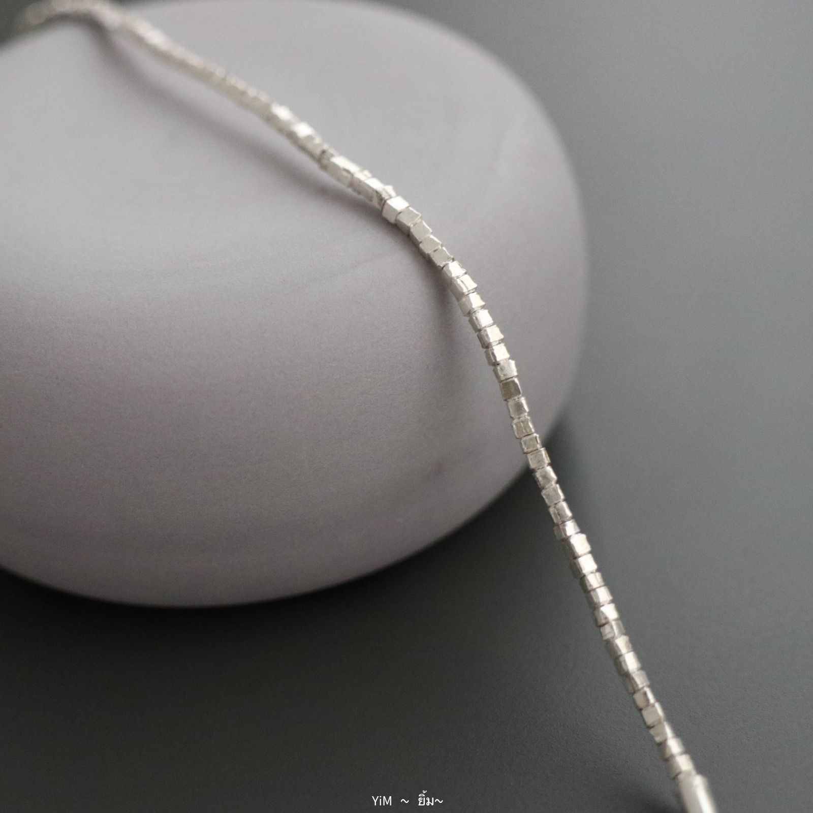 シルバー ビーズブレスレット チャーム付き 約16.5cm シルバー ビーズブレスレット チャーム付き 約16.5cm