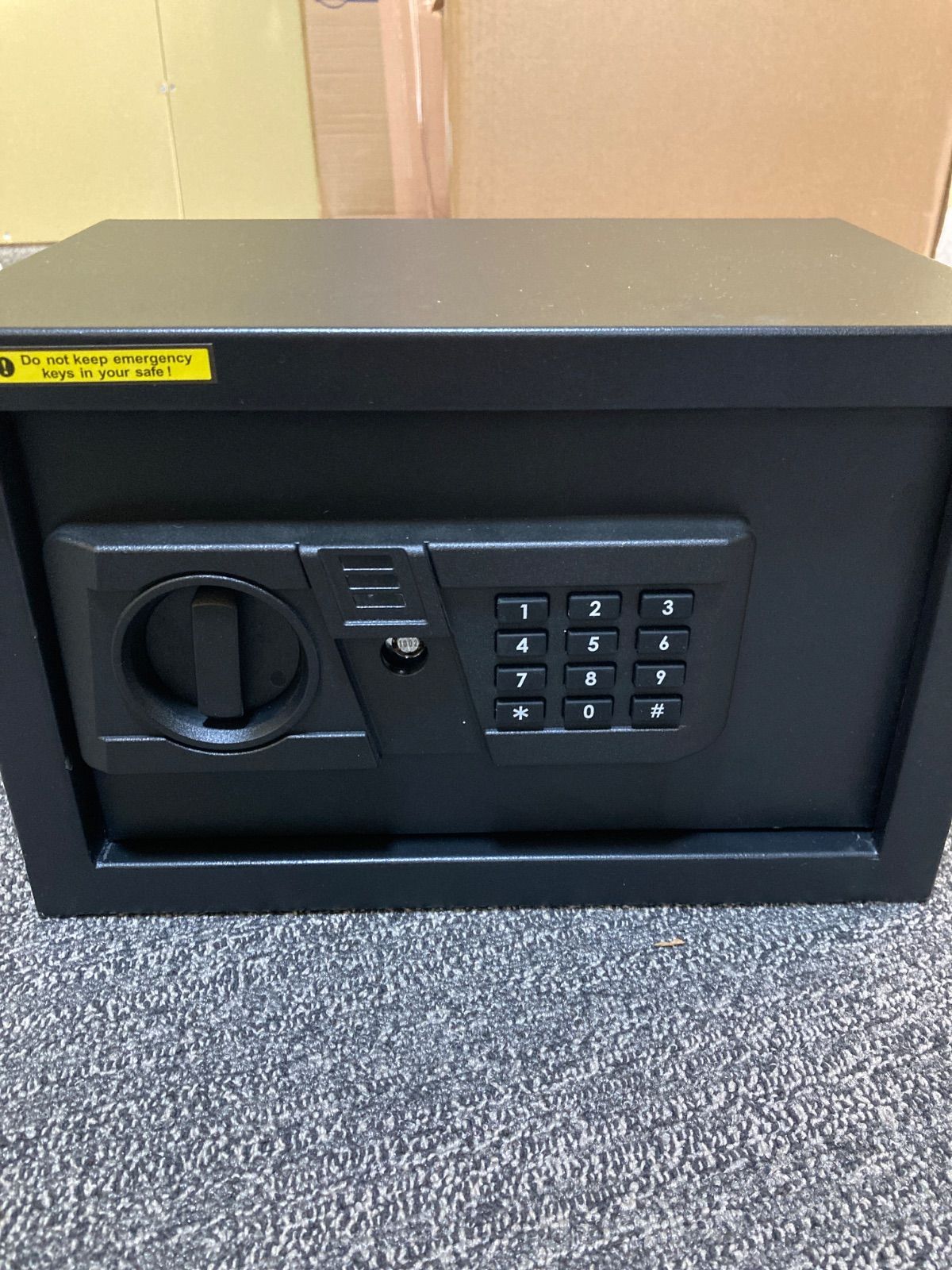 金庫 小型 家庭用 15 L テンキー式 電子金庫 耐火書類バッグ付属 現金 宝石 品 警報アラーム付き 壁に固定 20 x 31 cm