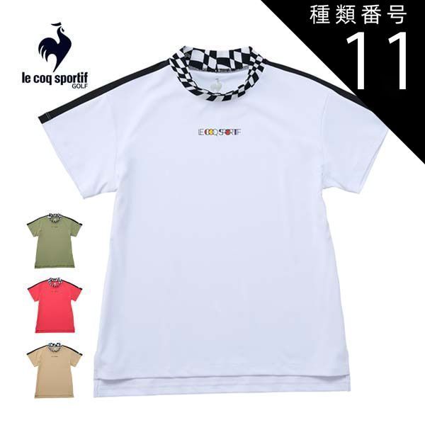 種類11：PK00(ピンク)/M ルコックスポルティフ ゴルフ サンスクリーン ワイドフィット モックネック 半袖シャツ ウェア レディース 2025年春夏モデル S-LL LG5SHS51L 