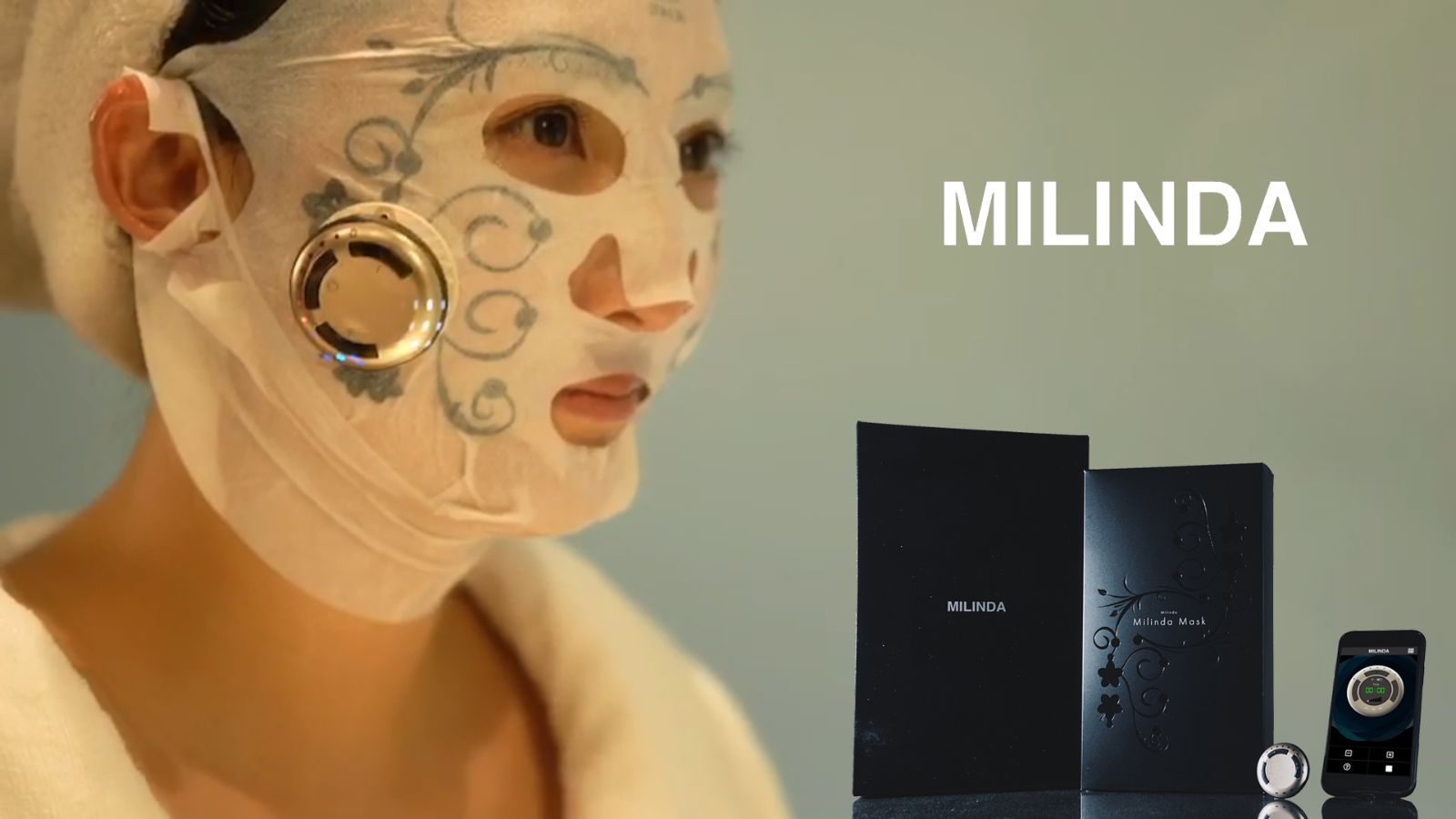 高品質美容フェイスマスク＆EMSテクノロジー採用ホームケア美顔器 MILINDA