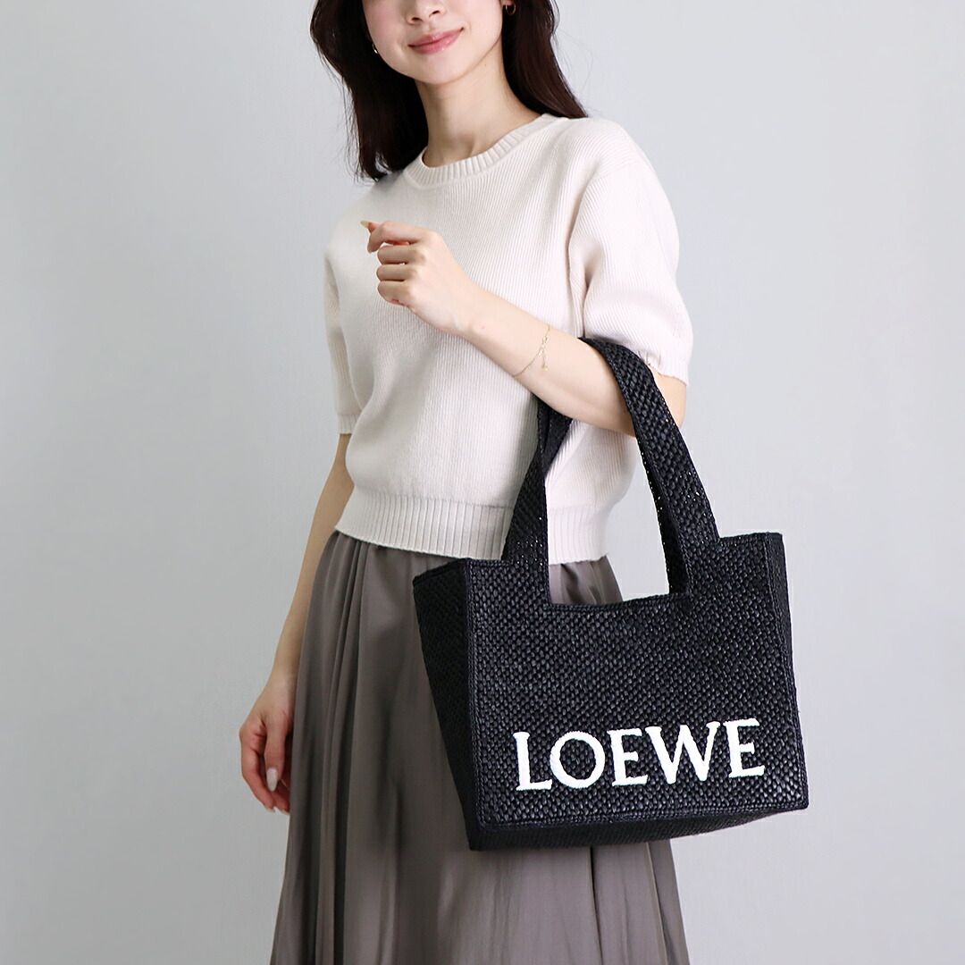 ロエベ LOEWE かごバッグ 2WAYバッグ A685B61X01 1100 BLACK ロエベフォント トート ミディアム お取り寄せ
