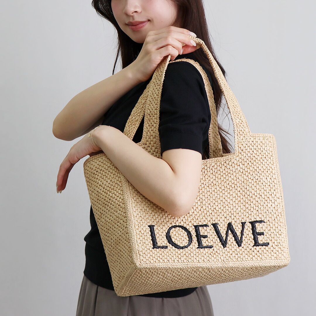 ロエベ LOEWE かごバッグ 2 WAYバッグ 2123 NATURAL ロエベフォント トート ミディアム お取り寄せ