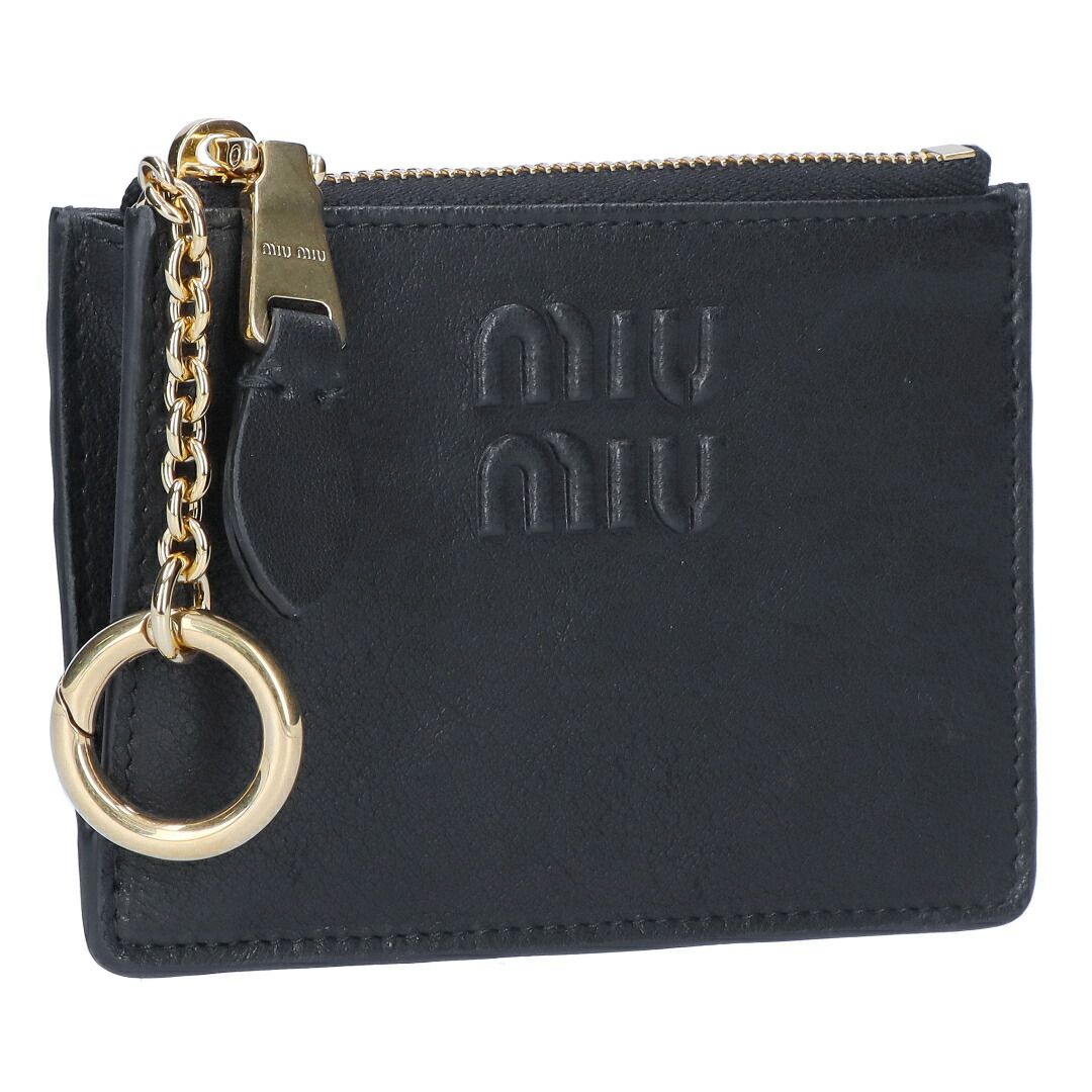 ミュウミュウ MIUMIU コインケース 小銭入れ 5 MC 93 M AEFX F 0002 NERO ブラック フラグメントケース お取り寄せ