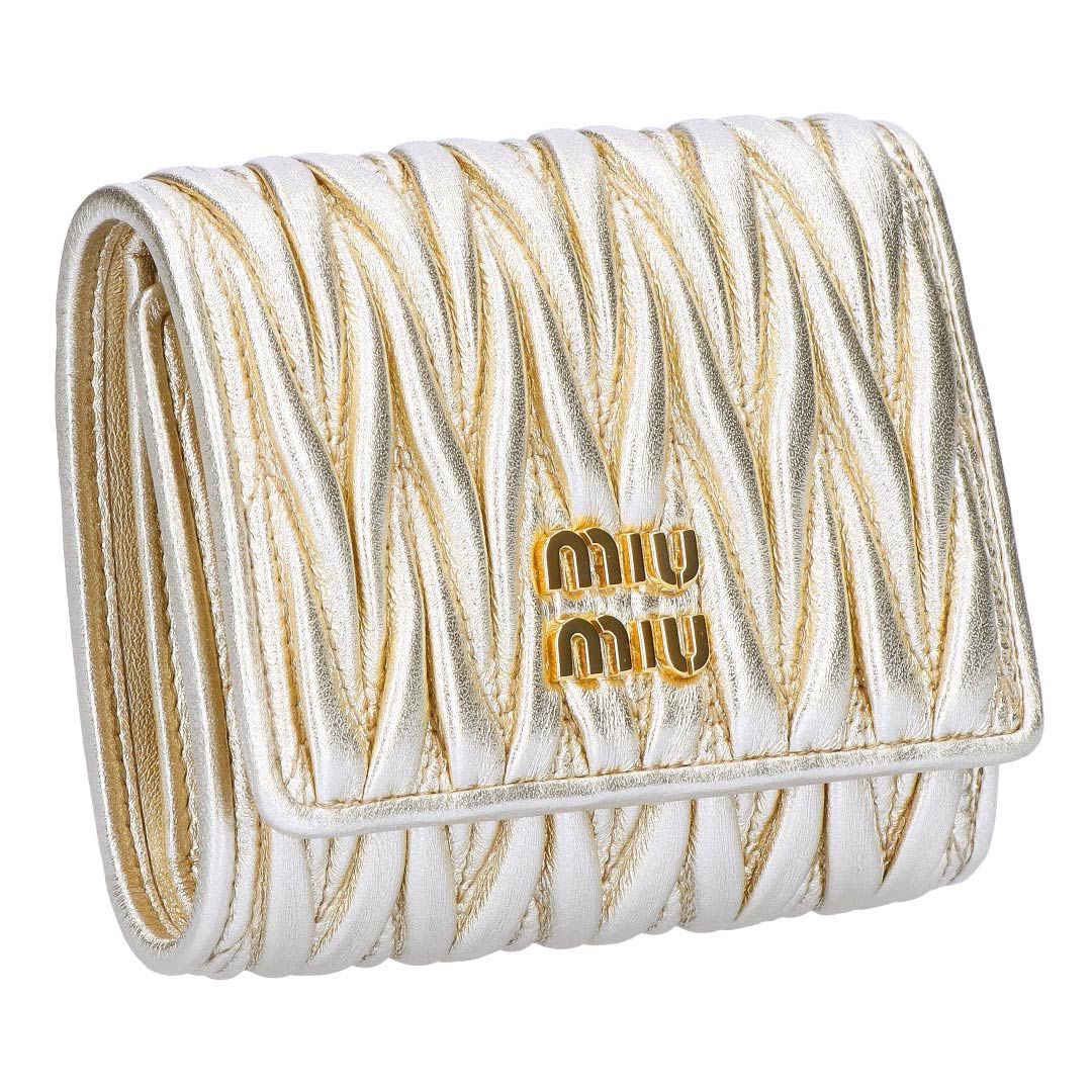 ミュウミュウ MIUMIU 折財布 三つ折り財布 MATELASSE マテラッセ マトラッセ 5MH033 AFPP F0846 PIRITE お取り寄せ