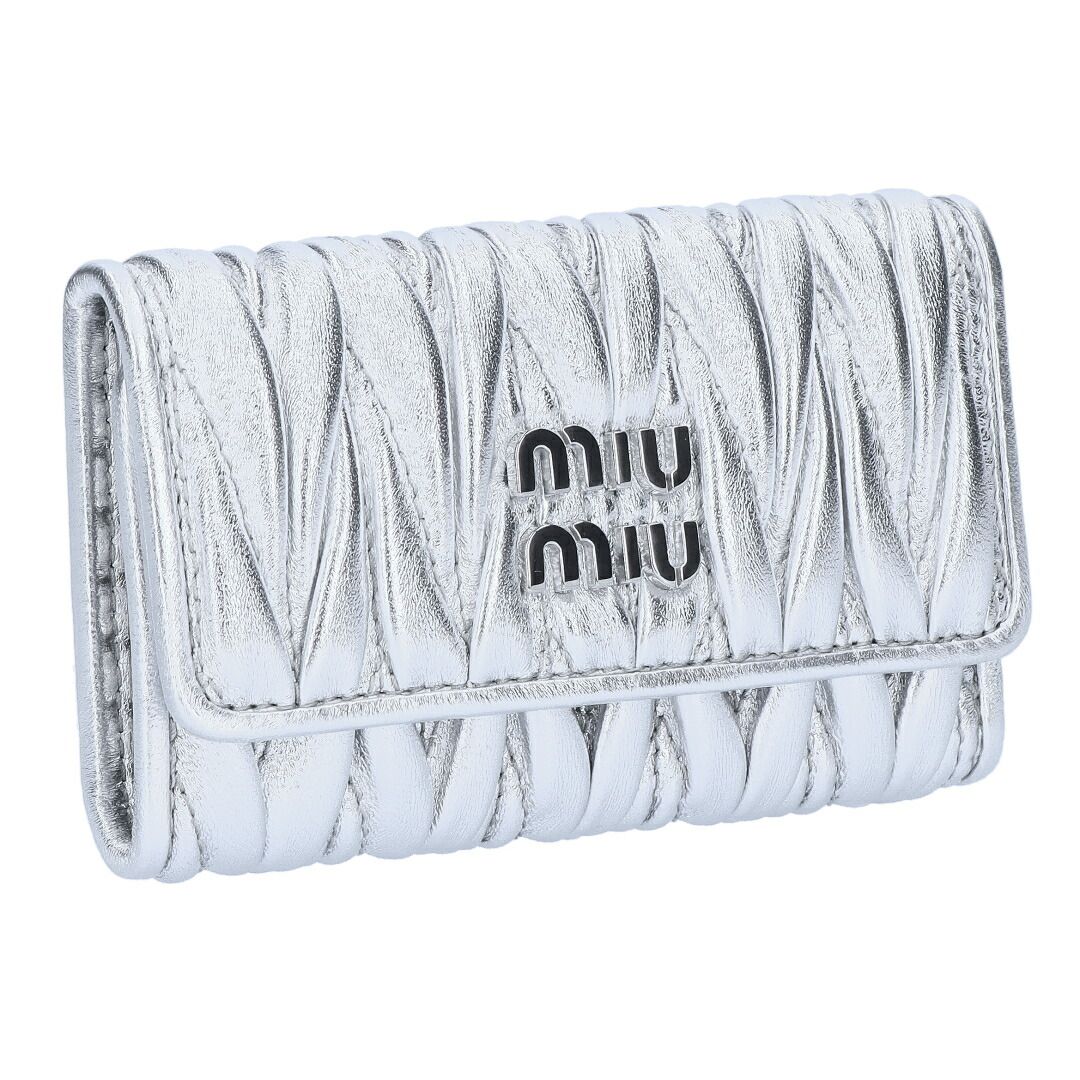 ミュウミュウ MIUMIU キーケース MATELASSE マテラッセ マトラッセ 5PG004 AFPP F0118 ARGENTO お取り寄せ