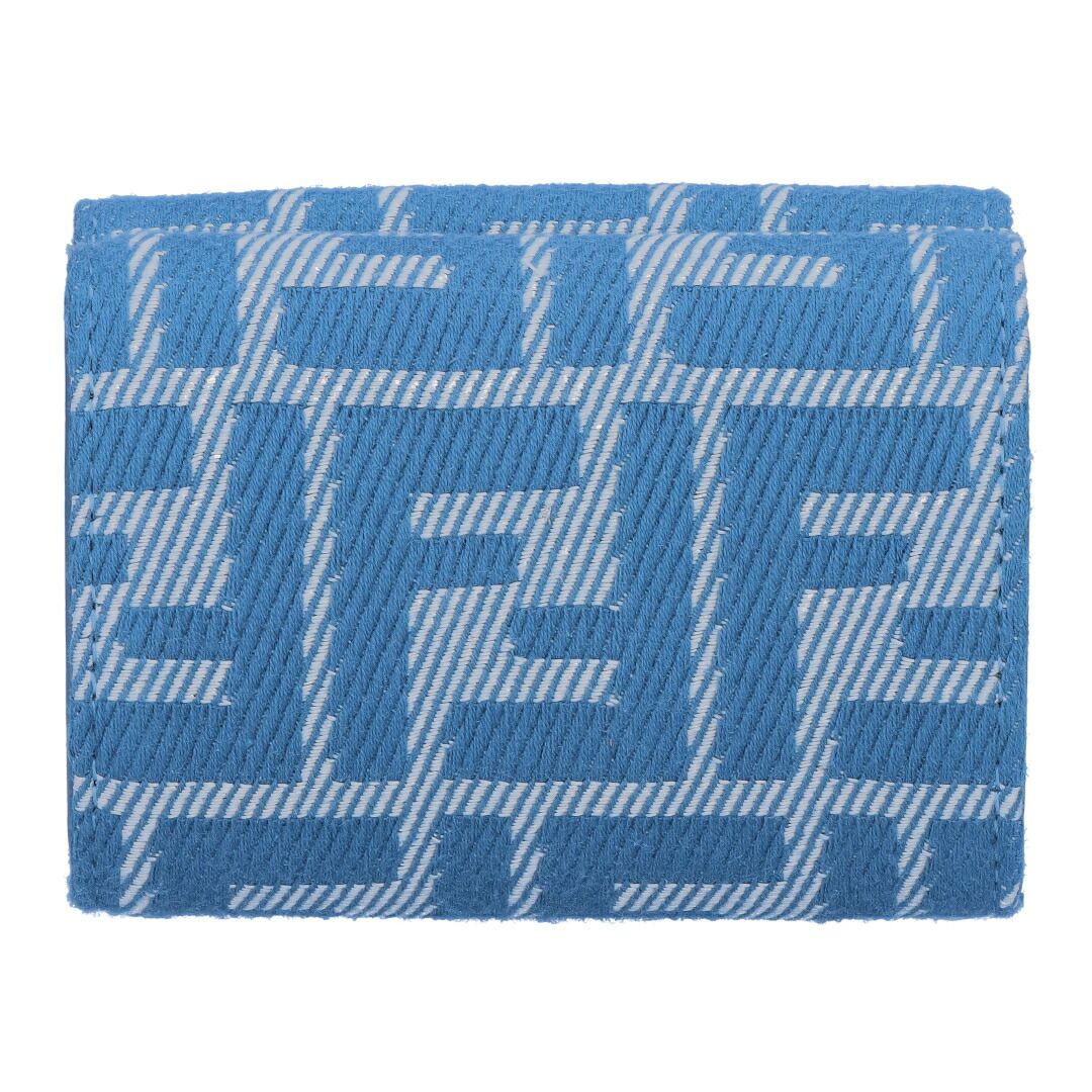 フェンディ FENDI 折財布 三つ折り財布 FFジャガード 8 M 0395 AUNJ F 1 SKL WHITE BLUE DENIM ブルーデニム お取り寄せ