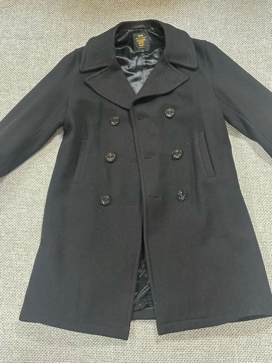 フィデリ 黒色 ピーコート ダブル コート 将校用