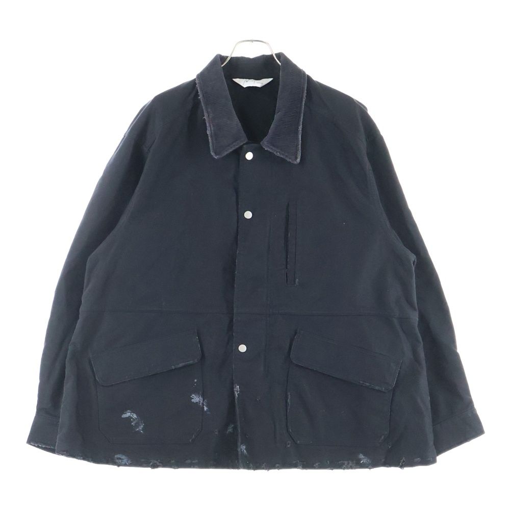 25AW ANCELLM MOLESKIN WORK JACKET BLACK