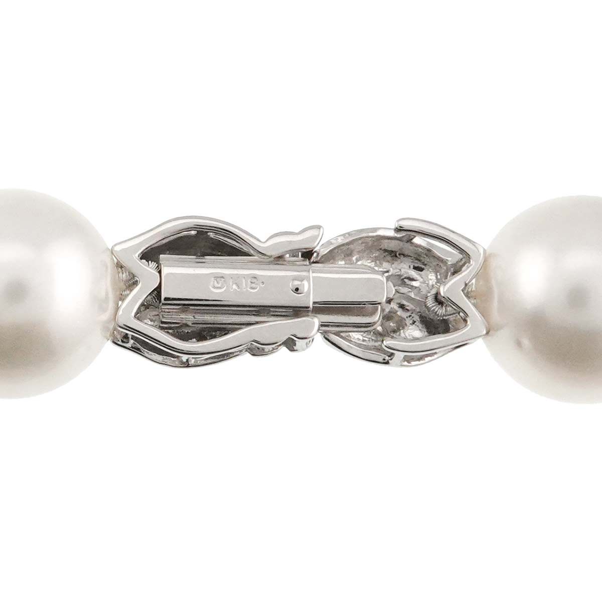 希少 ミキモト MIKIMOTO 白蝶真珠 16.7-12.0mm ネックレス 42cm K18 WG