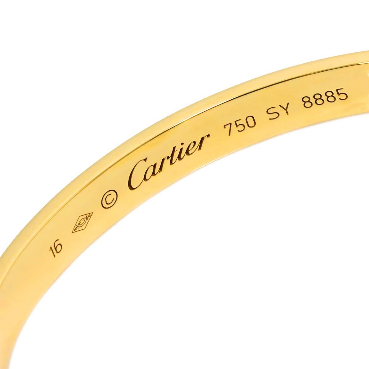 カルティエ Cartier ラブ ブレス #16 オープン K18 YG イエロー