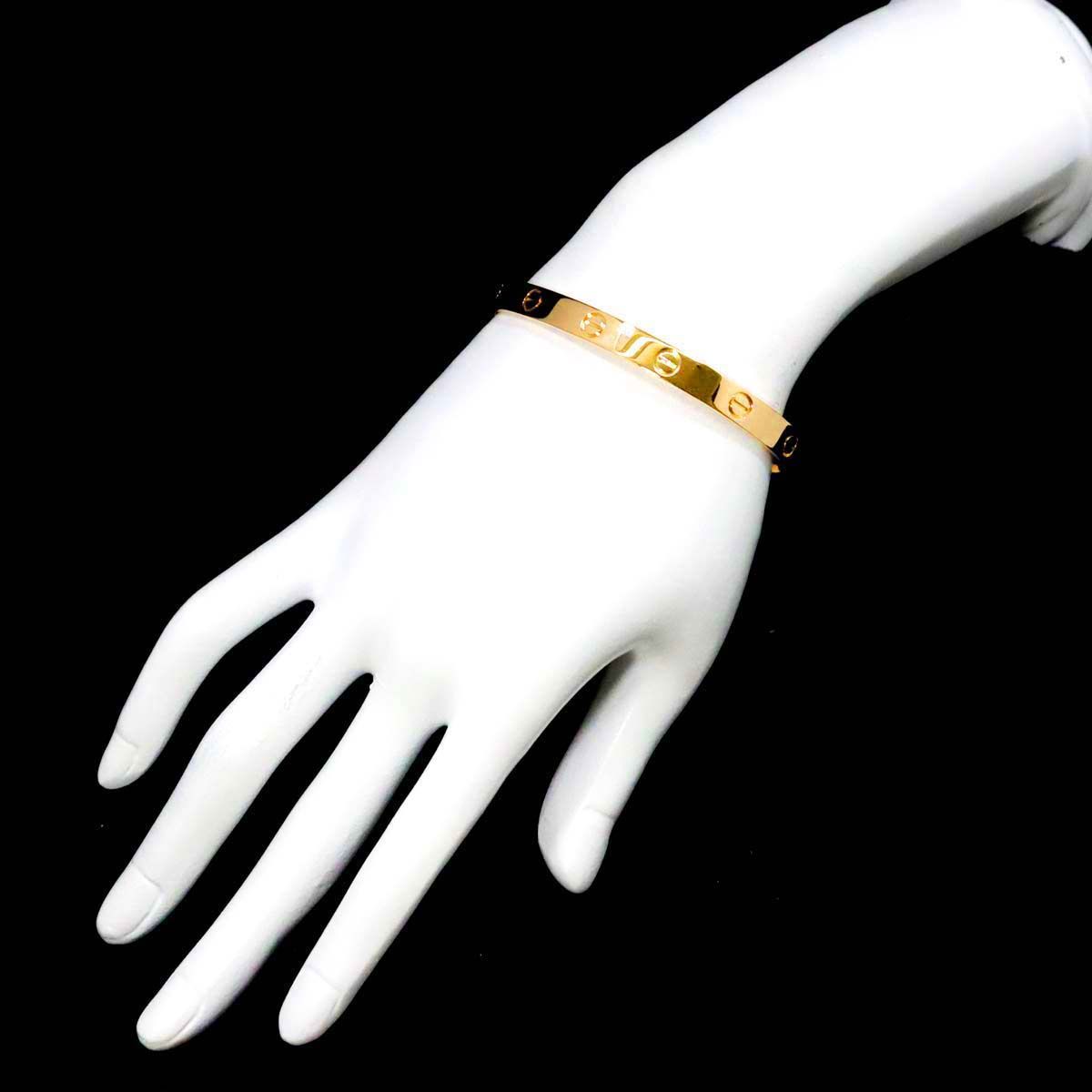 カルティエ Cartier ラブ ブレス #16 オープン K18 YG イエロー