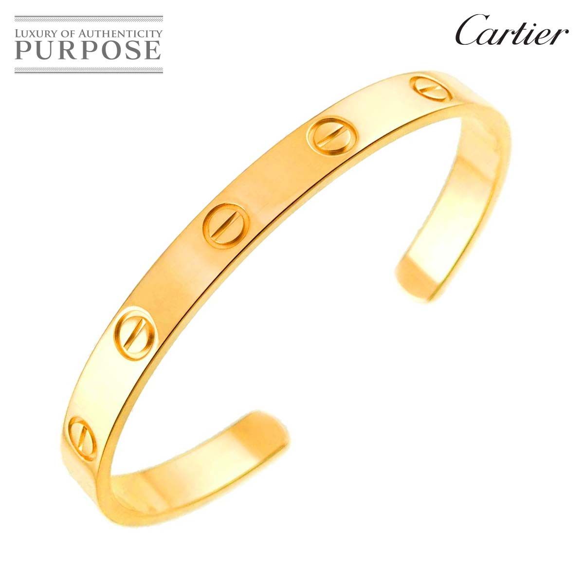 カルティエ Cartier ラブ ブレス #16 オープン K18 YG イエロー