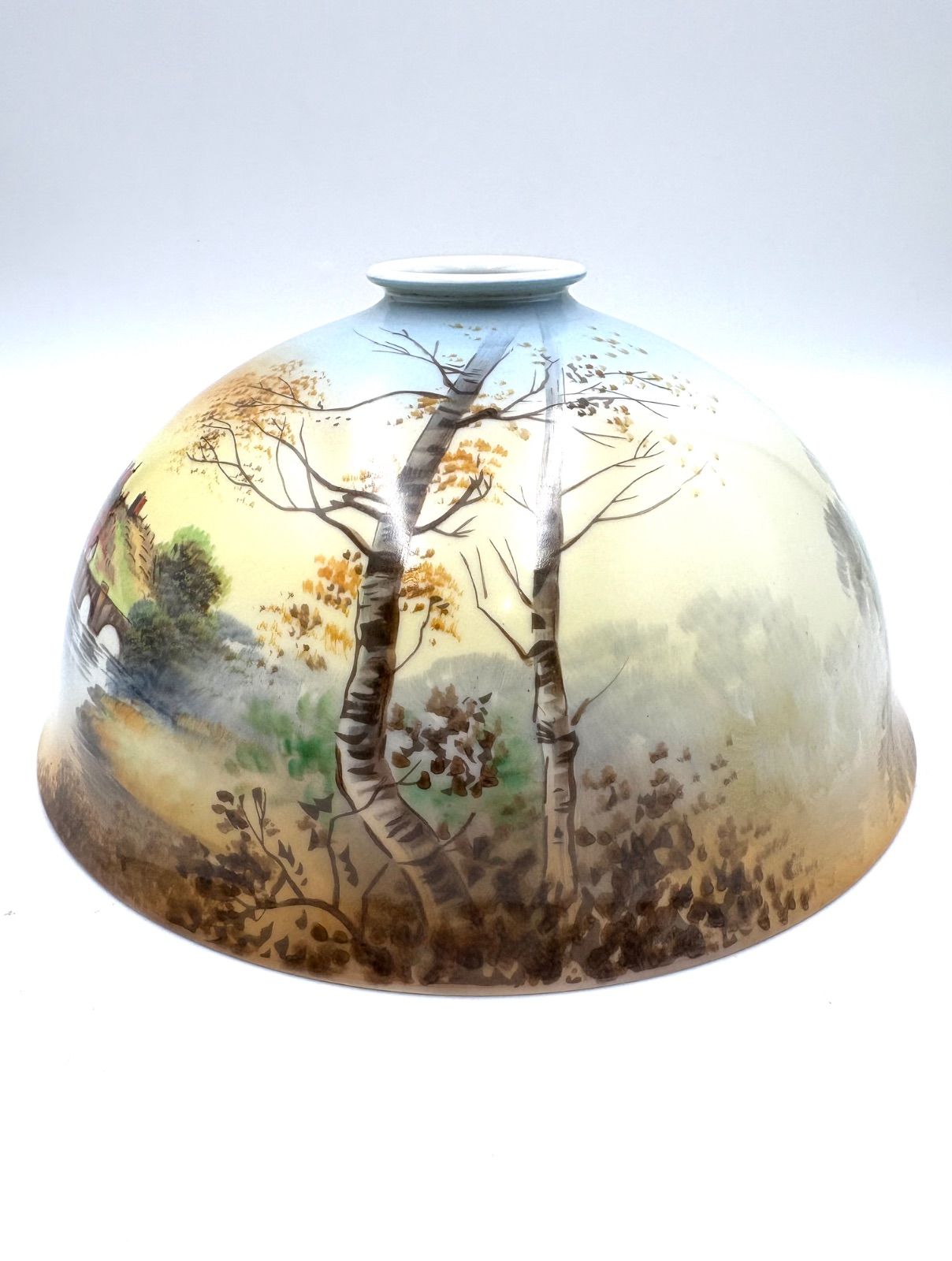 オールドノリタケ　則武　日陶　柿図シェード　電笠　大正ロマン オールドノリタケ則武日陶柿図シェード電笠大正ロマン