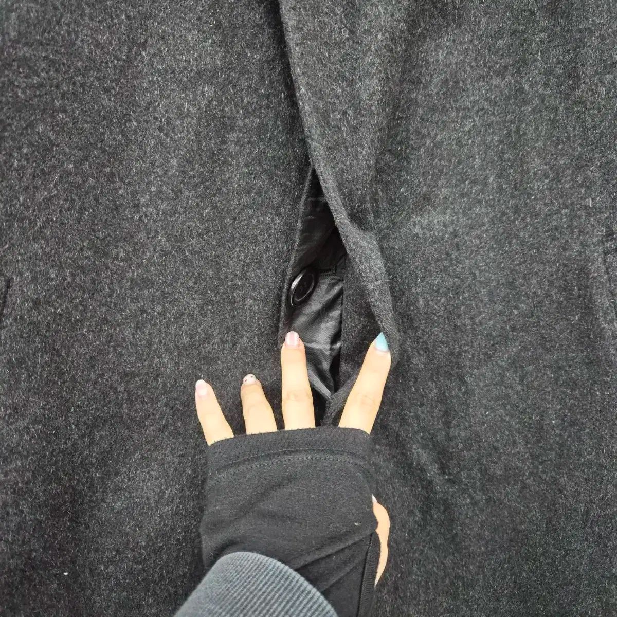 カシミア ブラック ロング コート メンズ M