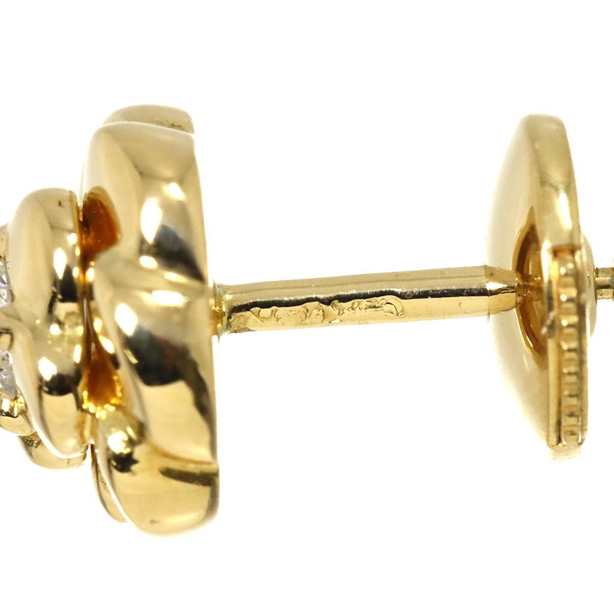 【新品仕上げ済】CHANNELシャネル カメリアイエローゴールドピアス CHANEL シャネル カメリア ピアス 750YG イエローゴールド D