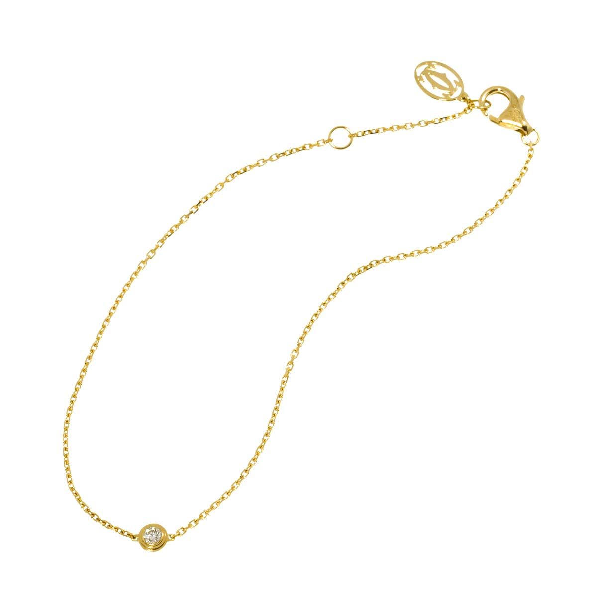 カルティエ Cartier ダムール ブレスレット XS 18.5 cm ダイヤ K 18 YG 750 ディアマン レジェ d Amour Bracelet 証明書付き