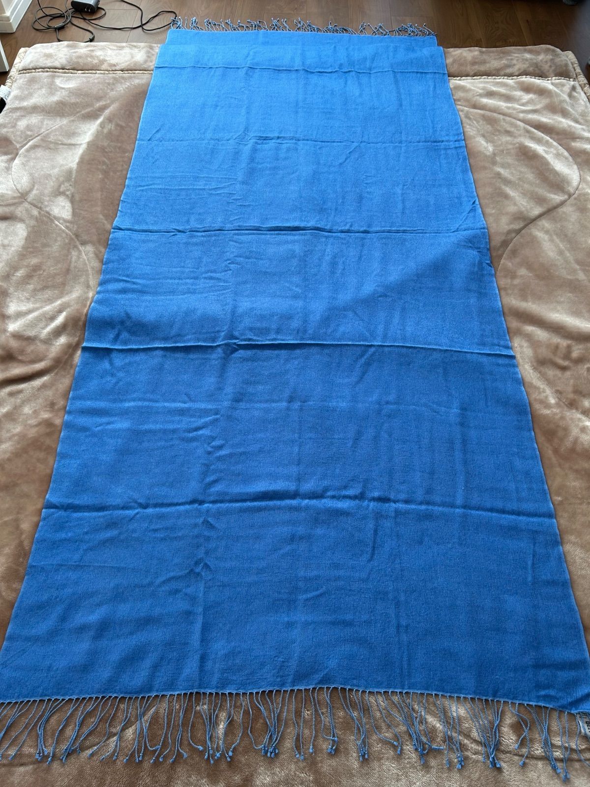 DCIpashminaマフラー ストール ショール スカーフライトブルー 水色系 青色系パシュミナウール 毛 70％ シルク 絹 30％ ネパール製 対象 レディース女性用 婦人 ウィメンズwomen’sメンズmen’s男性用 紳士 ユニセックス男女兼用