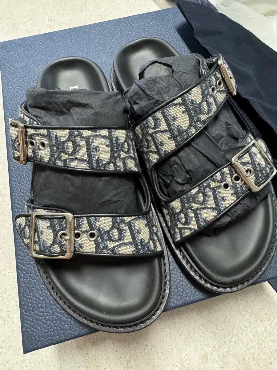 39 ディオール オブリーク アクア サンダル スリッパ