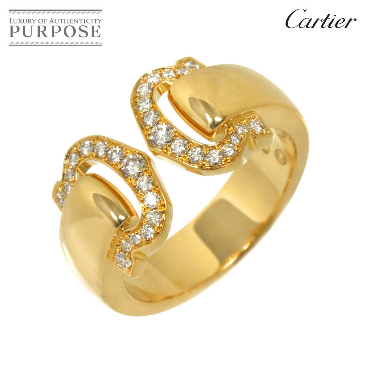 新品超特価 磨き済み□Cartier(カルティエ) リング 2C 49 K18WG×ダイヤ 