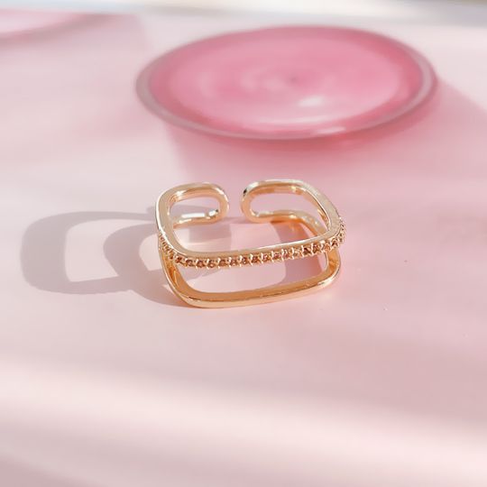 目デザイン 四角形リング Port 指輪 リング 「 8個セット 」 Y2K レトロ デザイン ボリューム