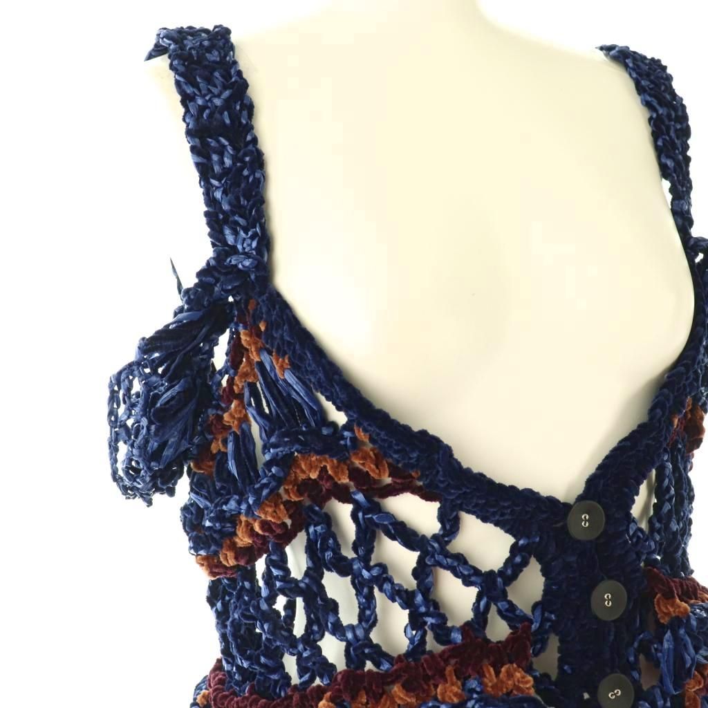 オダカ ODAKHA CITYSHOP別注 クロシェビスチェ F ネイビー ブラウン