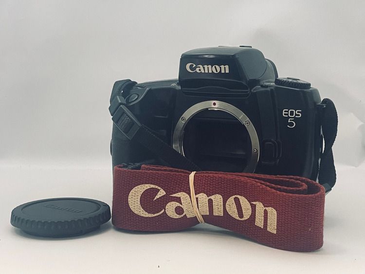 Canon EOS フィルム一眼レフカメラ 望遠レンズ付き（動作確認済み） CANON キヤノン EOS 5 BODY フィルムカメラ 動作確認済み - メルカリ
